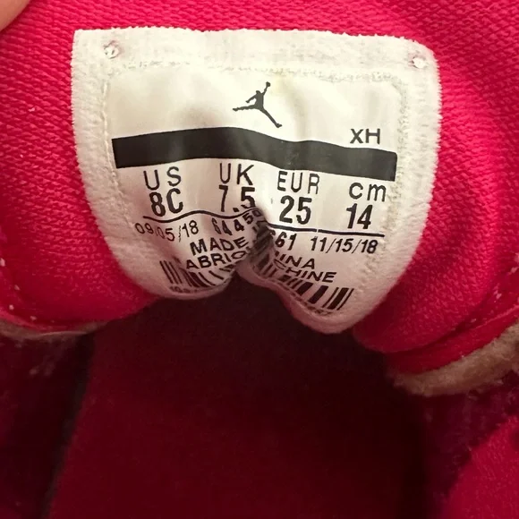 Nike Air Jordan 1 Mid True Berry Rush Pink Toddler Girls Sz 8c - Picture 5 of 7